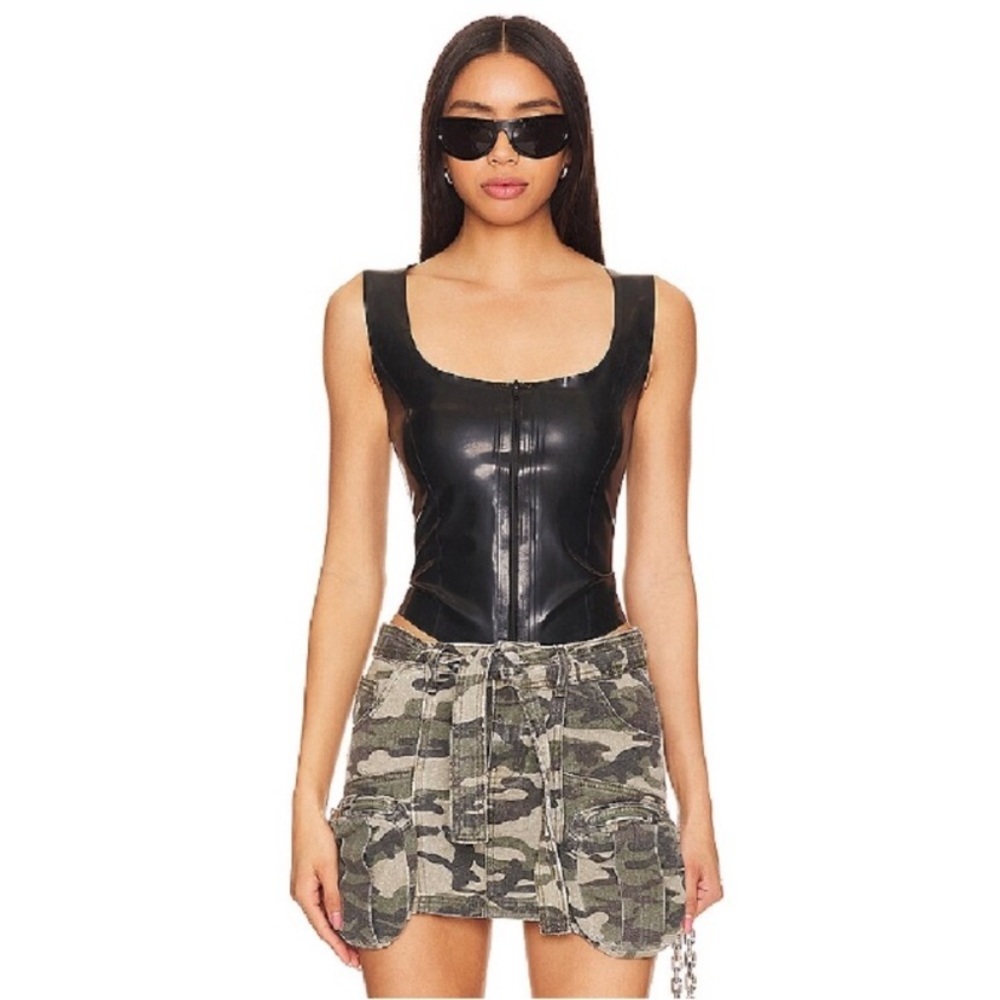 $70 NWOT superdown iskra denim mini skirt in camo, XXS - Picture 1 of 6